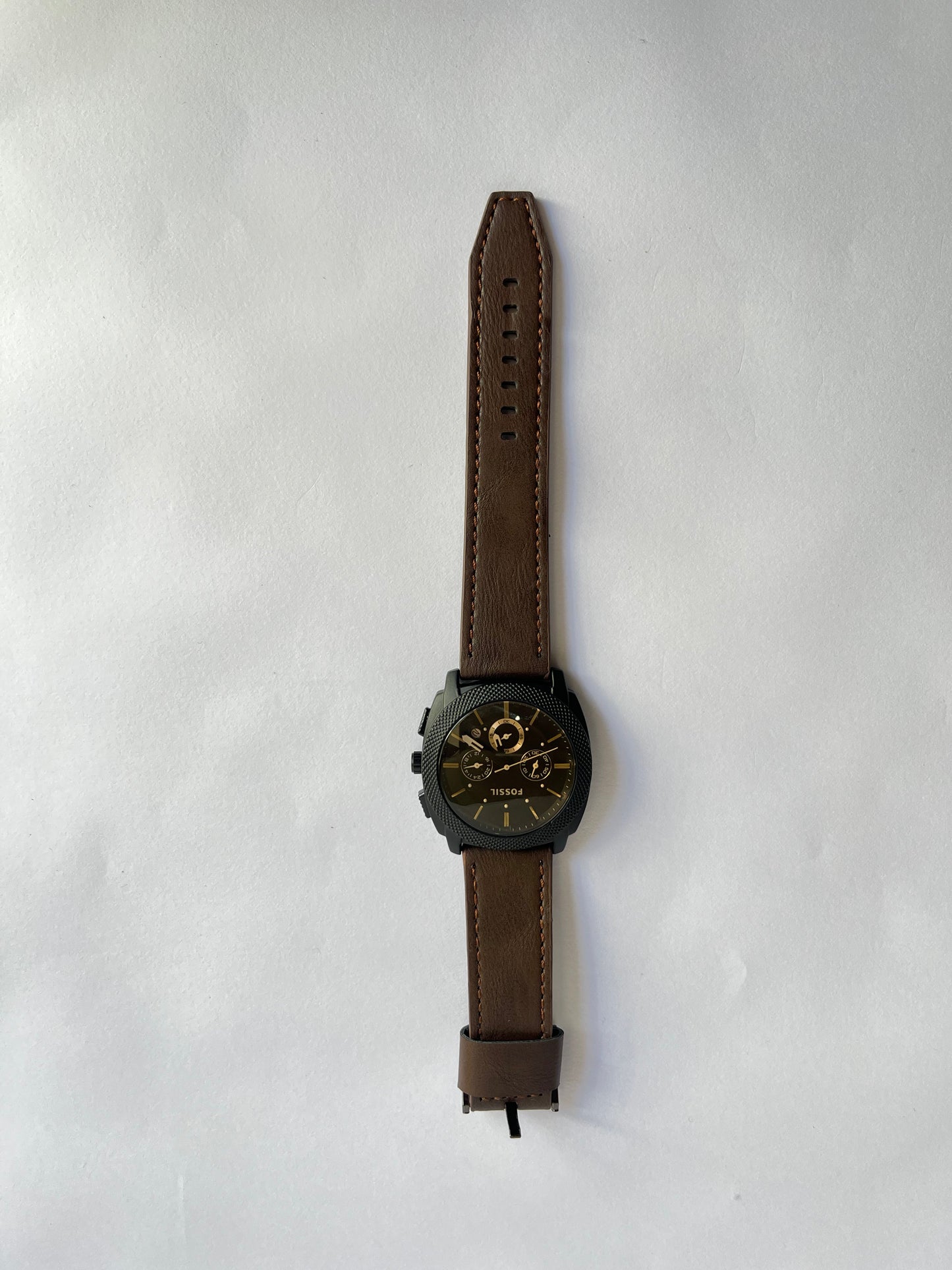 Fossil Men’s Chronograph Watch with Brown Leather Strap & Black Dial