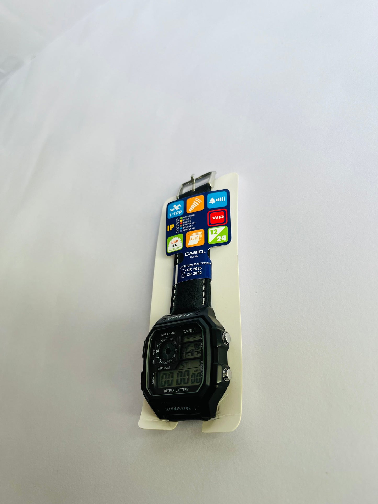 Rugged Digital Sports Watch with World Time & Illuminator